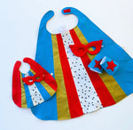 Load image into Gallery viewer, Doll Superhero Cape Set - Red &amp; Gold
