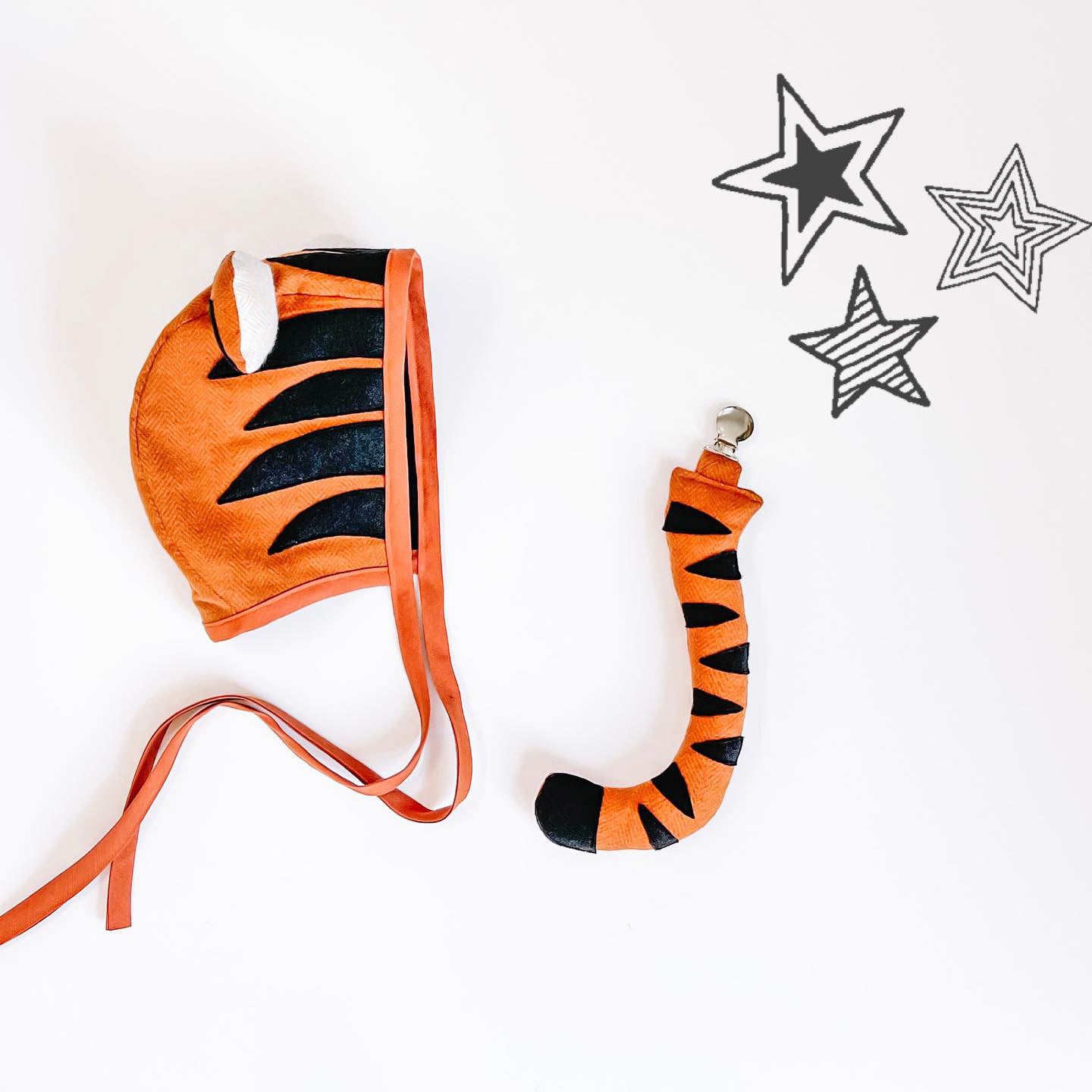 Tiger Costume - Tiger Bonnet and Tail